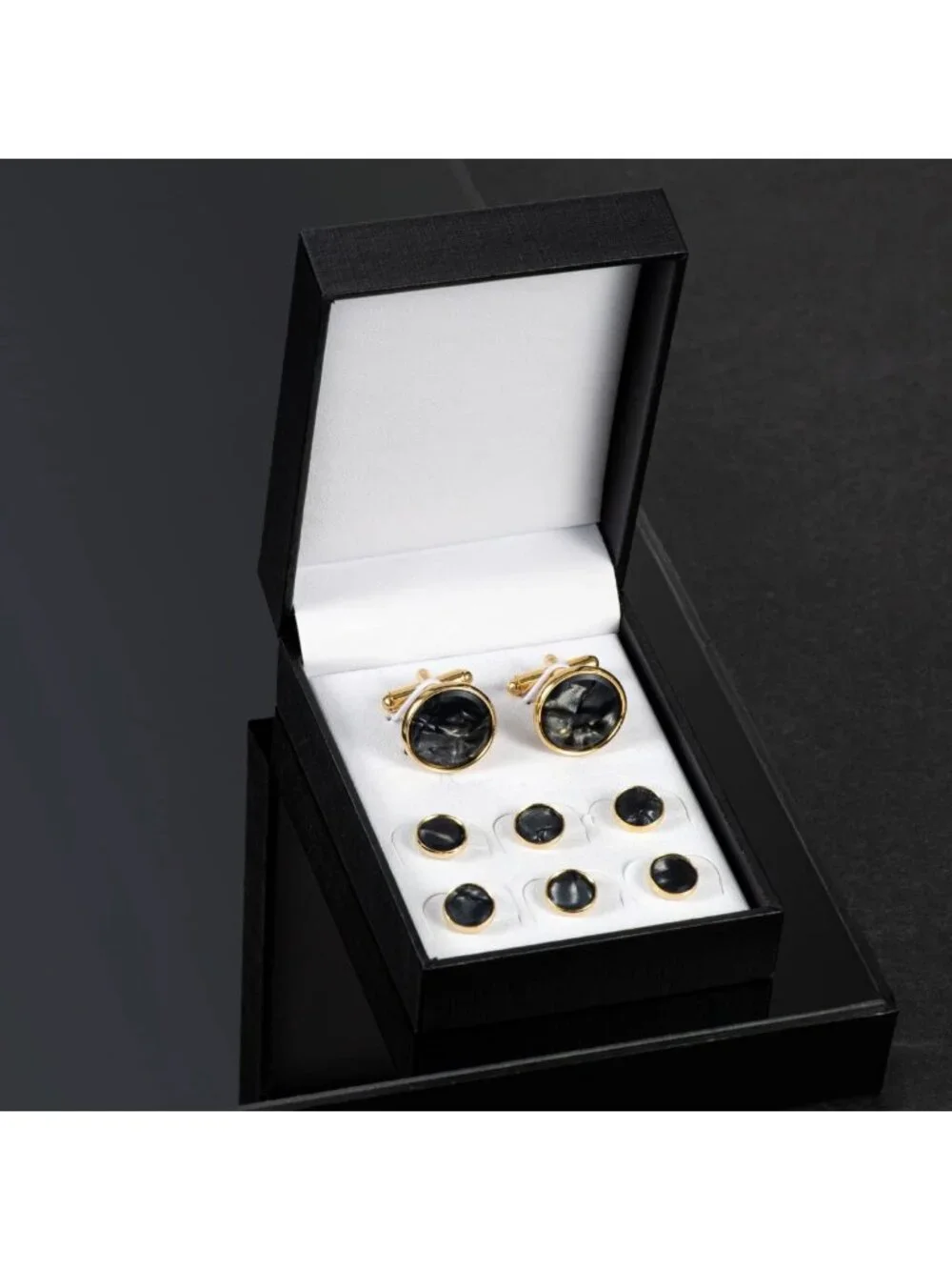 Elegant Mother of Pearl Cufflinks & Studs Set for Tuxedo, Wedding & Business